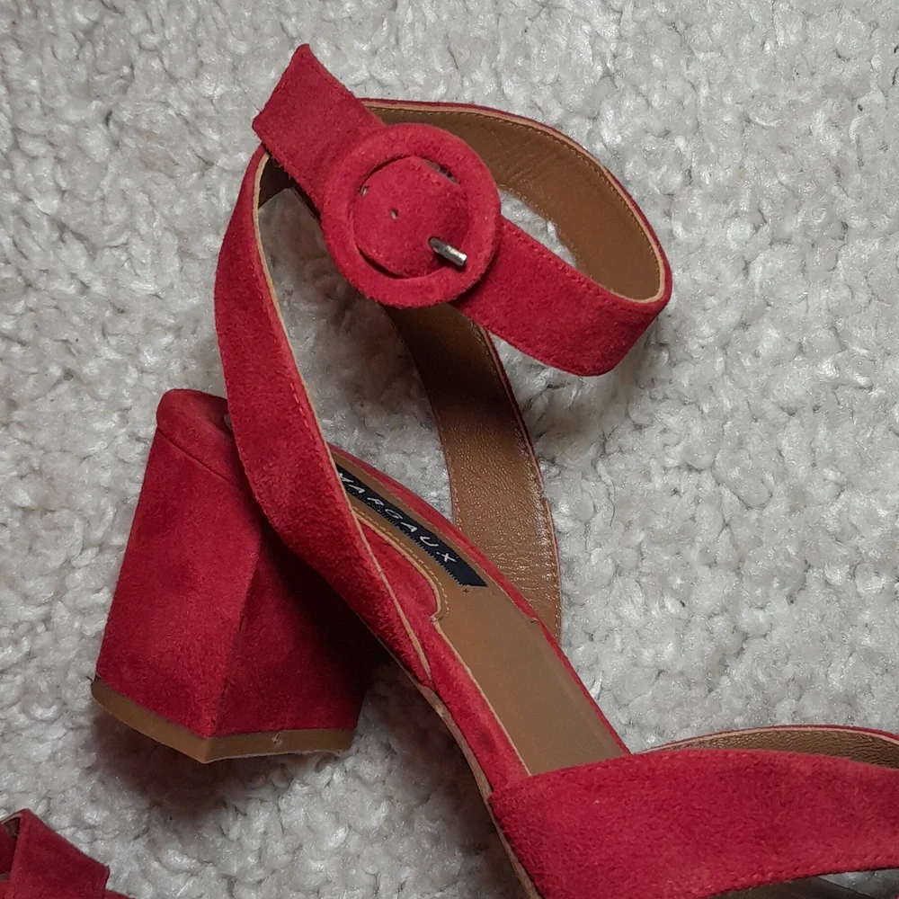 MARGAUX CITY SANDALS IN RED SUEDE size 39.5 - Picture 7 of 16